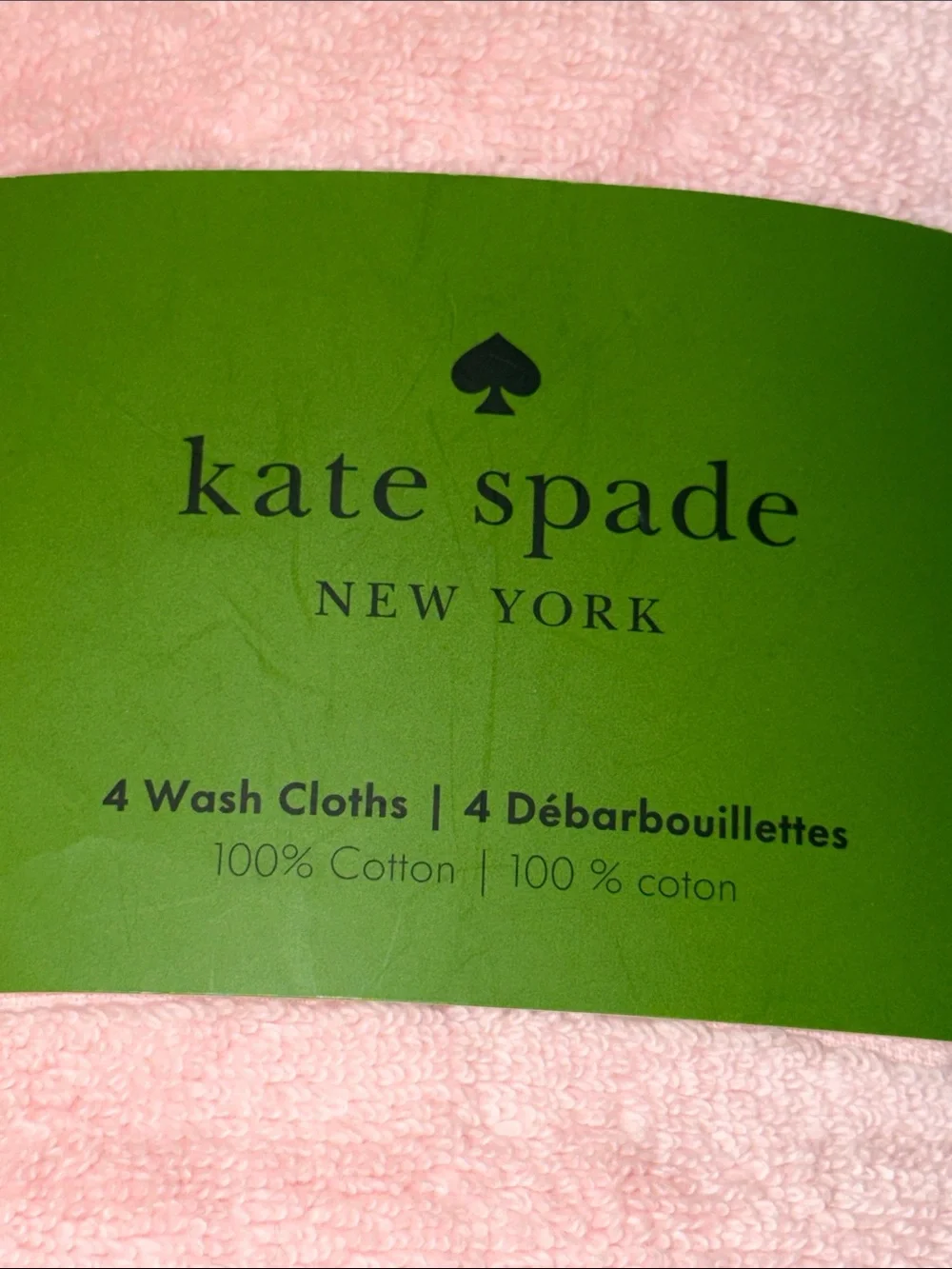 kate spade Pink Cotton Wash Cloths - Set of 4